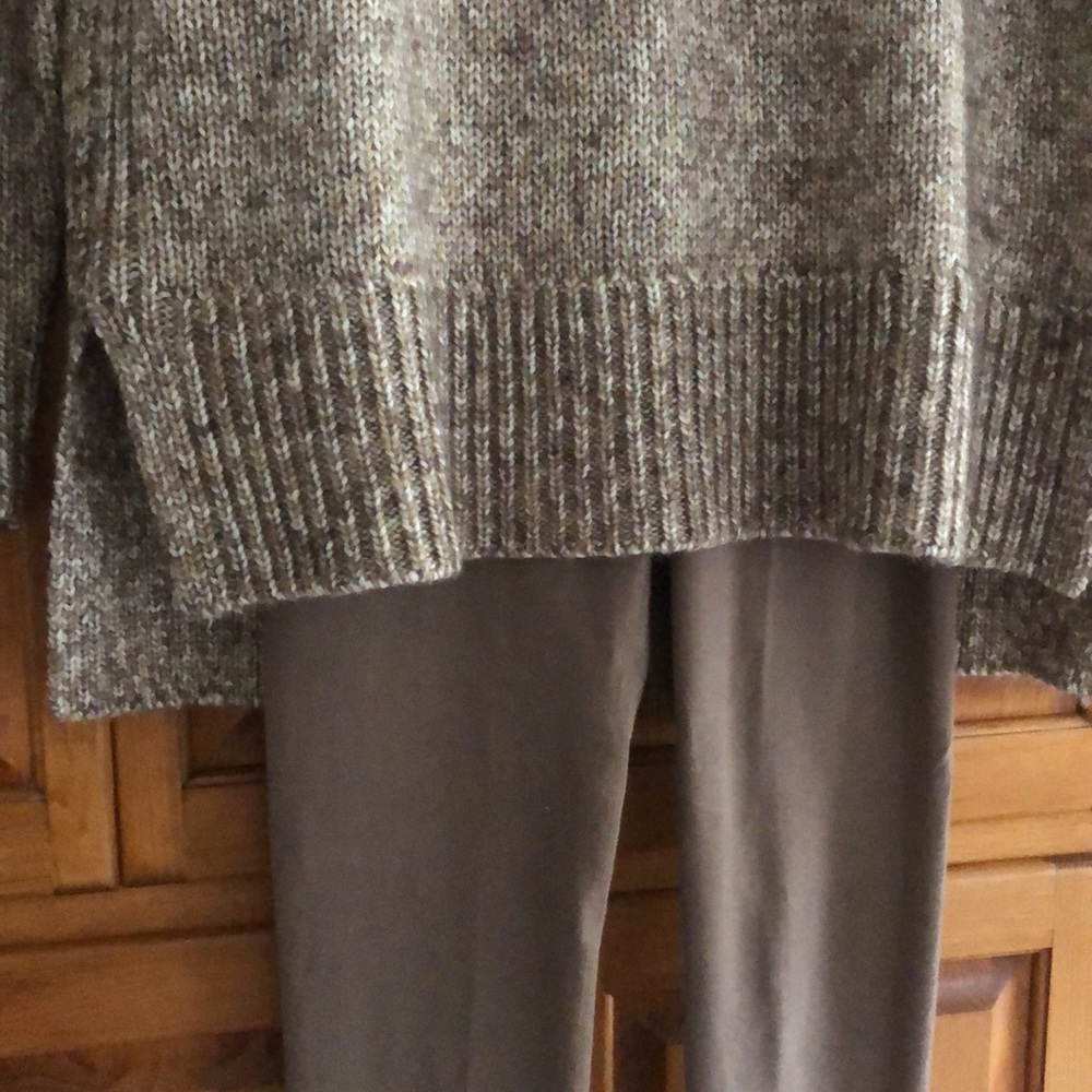 J Crew oatmeal brown marled wool tneck sweater. Worn twice. Great condition. - Picture 5 of 16